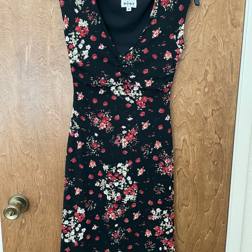 Black floral dress size medium